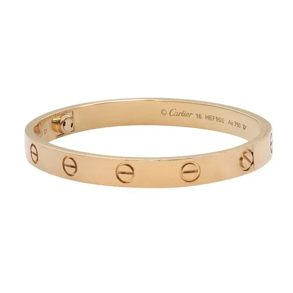 Cartier Love Bracelet 18K Yellow Gold Size 16 New Style - Picture 6 of 7